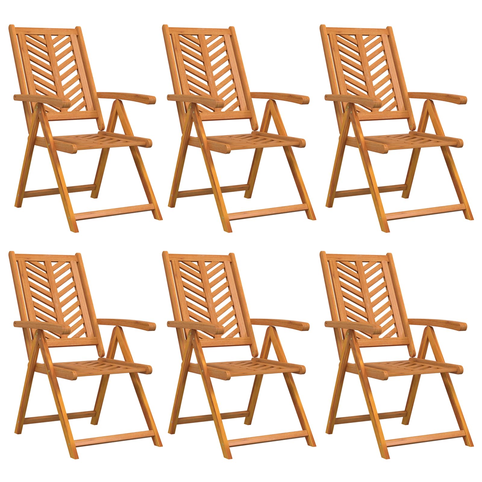 vidaXL Krzesło Ogrodowe 6 pcs Brązowy 57 x 72 x 109 cm