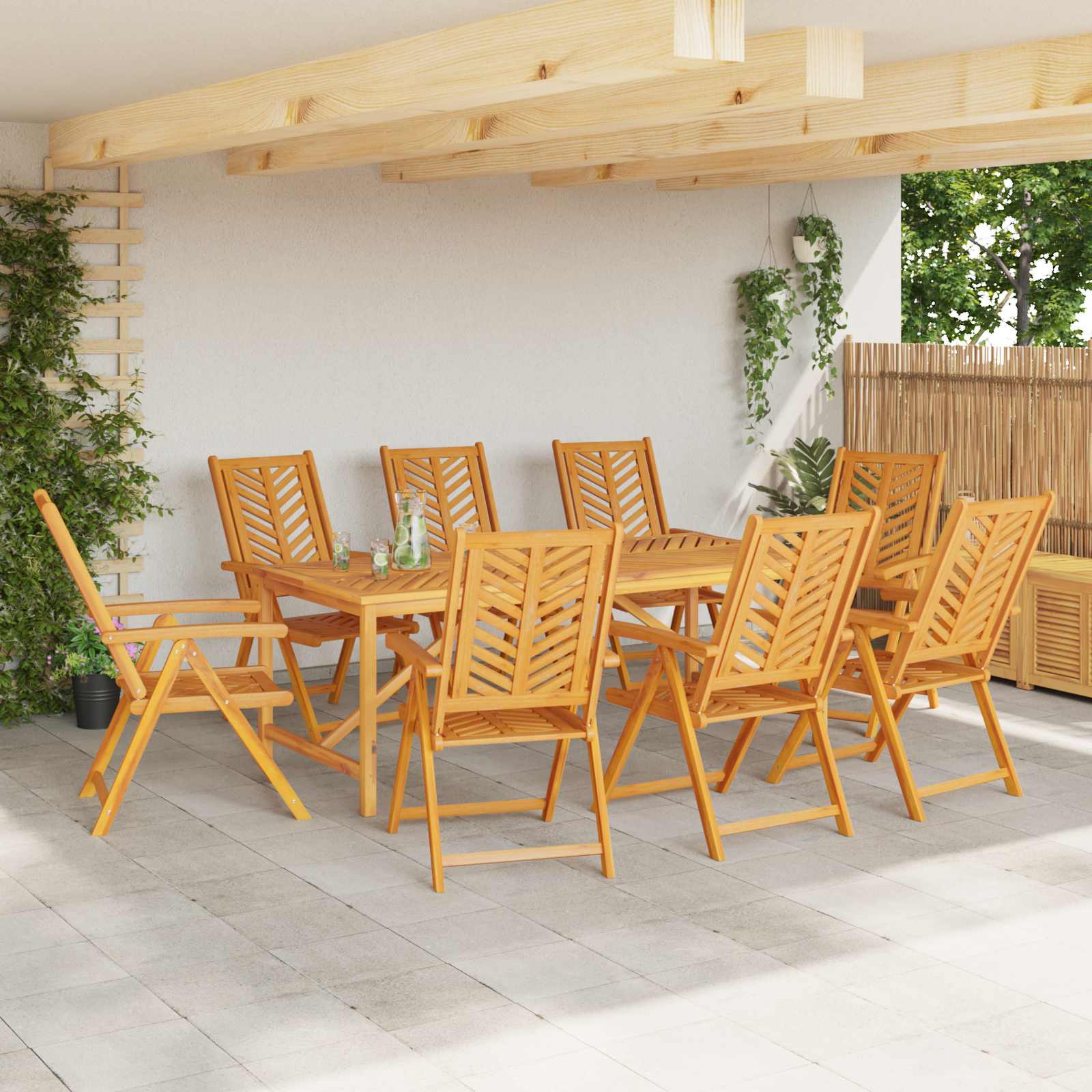 vidaXL Krzesło Ogrodowe 8 pcs Brązowy 57 x 72 x 109 cm