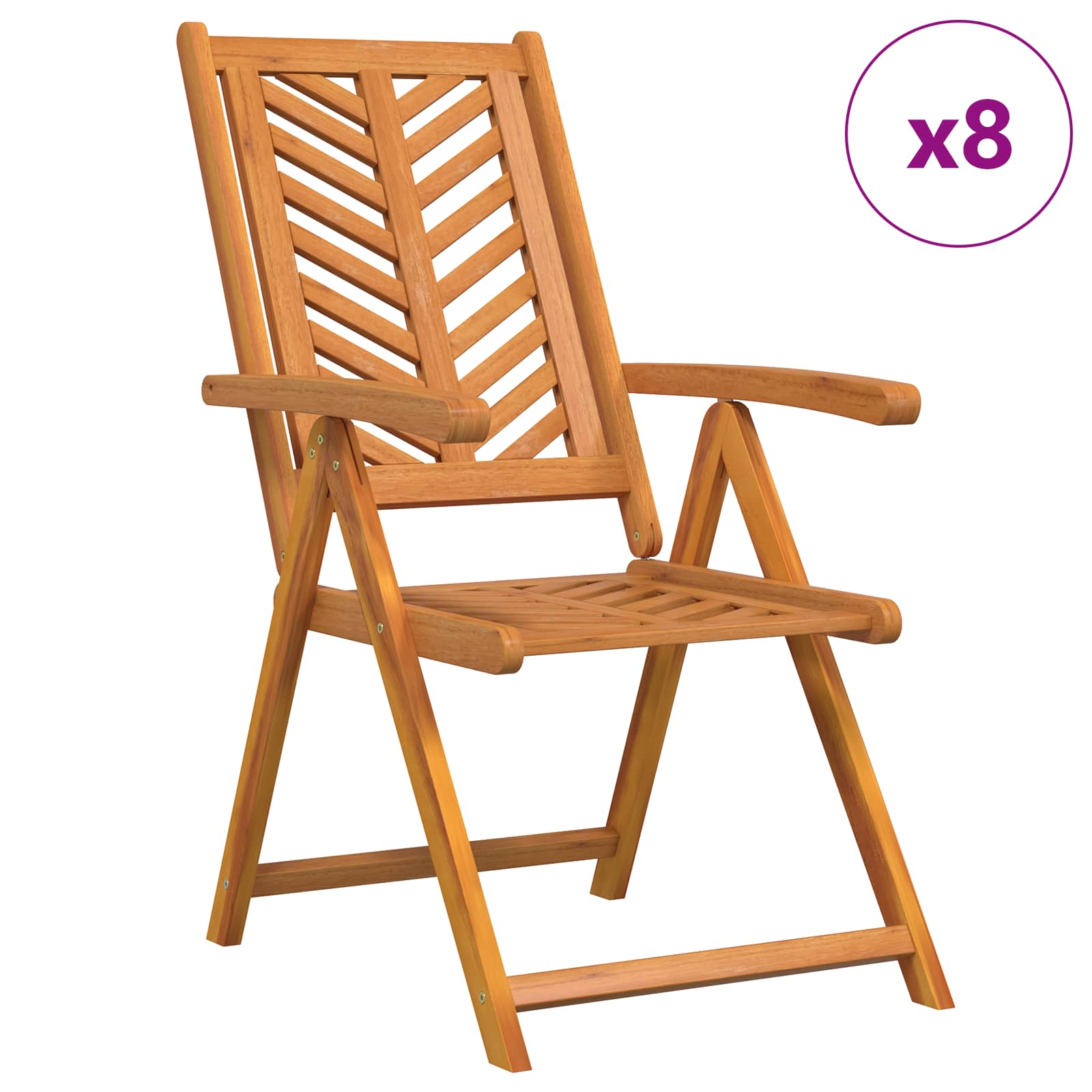 vidaXL Krzesło Ogrodowe 8 pcs Brązowy 57 x 72 x 109 cm