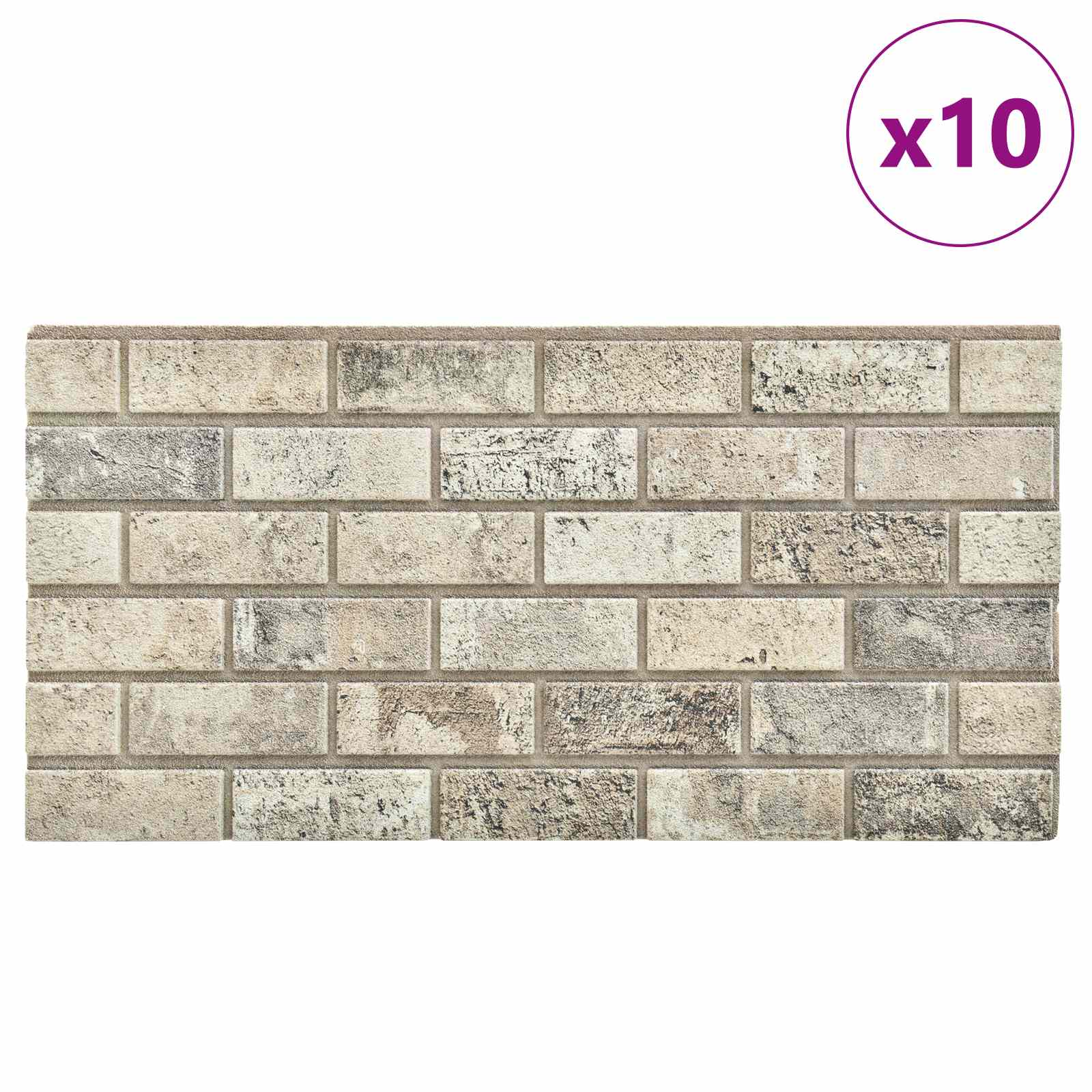 vidaXL Panele ścienne 10 pcs piaskowy 100 x 50 cm Pianka EPS