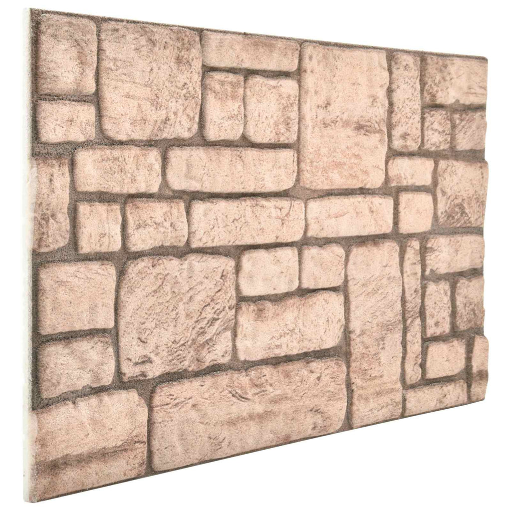 vidaXL Panele ścienne 10 pcs Beżowy 100 x 50 cm Pianka EPS