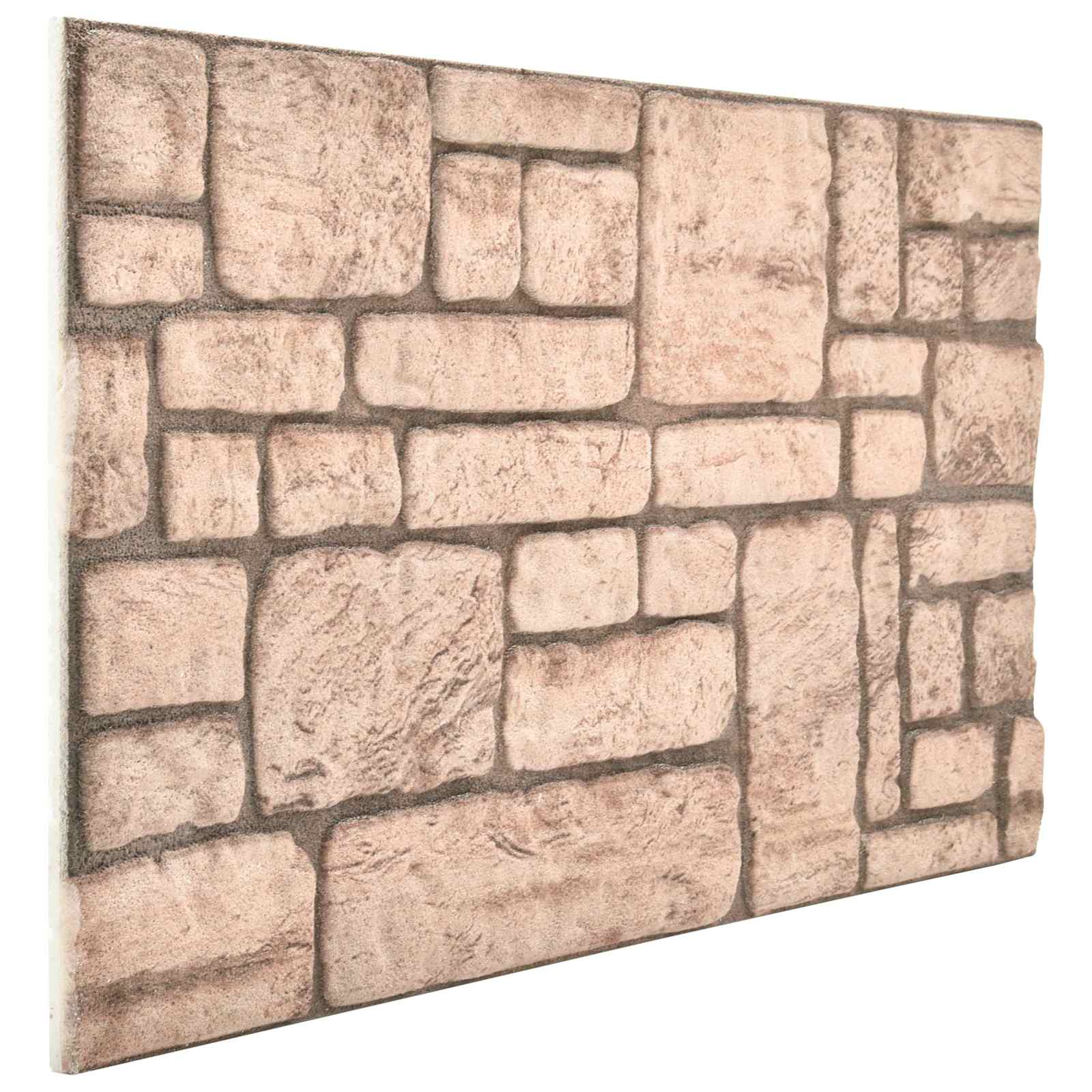 vidaXL Panele ścienne 10 pcs Beżowy 100 x 50 cm Pianka EPS
