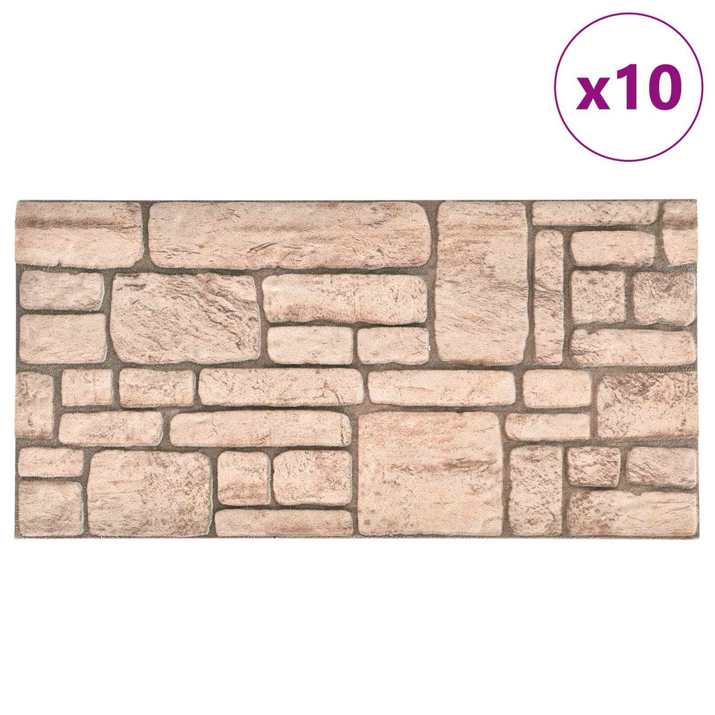 vidaXL Panele ścienne 10 pcs Beżowy 100 x 50 cm Pianka EPS