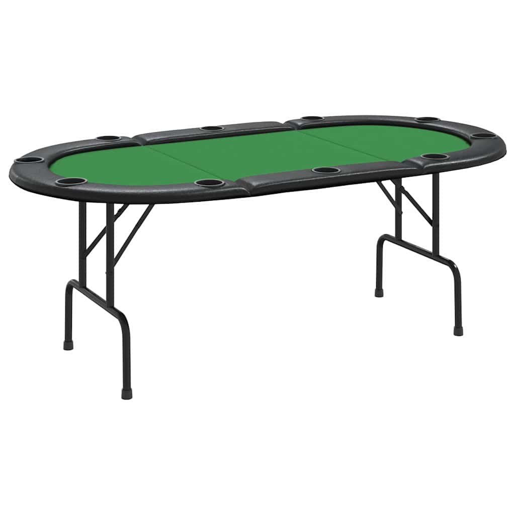 vidaXL Składany stół do pokera dla 10 osób, zielony, 207x106x76 cm