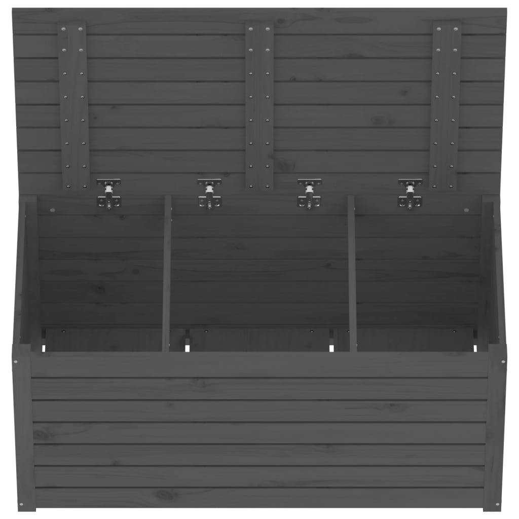 vidaXL Skrzynia ogrodowa, szara, 101x50,5x46,5 cm, lite drewno sosnowe