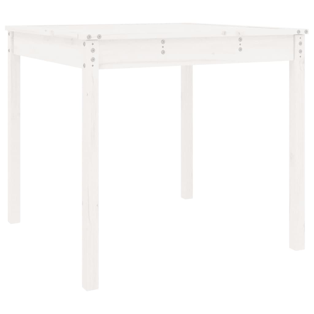 vidaXL Stolik ogrodowy, biały, 82,5x82,5x76 cm, lite drewno sosnowe