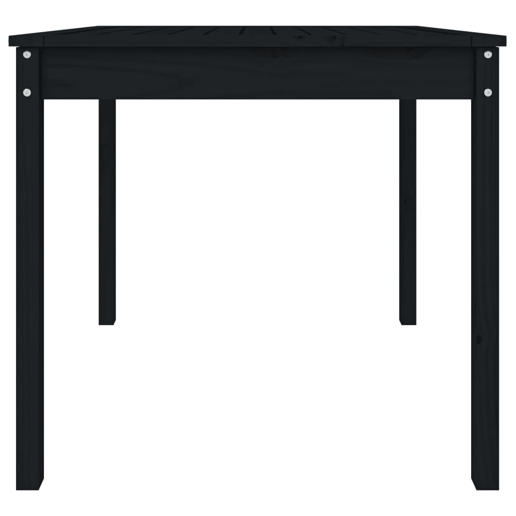 vidaXL Stolik ogrodowy, czarny, 82,5x82,5x76 cm, lite drewno sosnowe