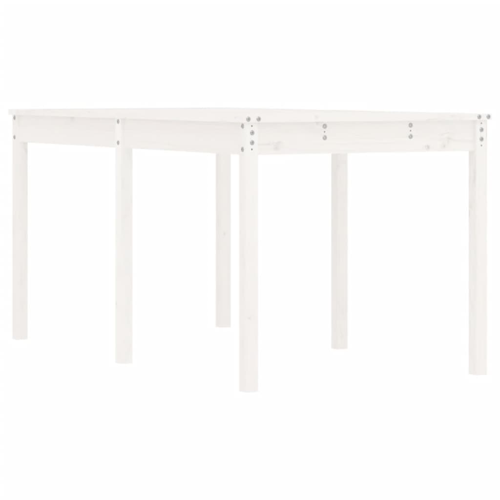vidaXL Stół ogrodowy, biały, 159,5x82,5x76 cm, lite drewno sosnowe