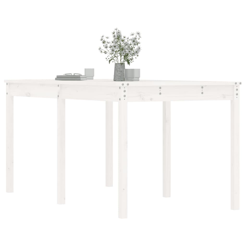 vidaXL Stół ogrodowy, biały, 159,5x82,5x76 cm, lite drewno sosnowe
