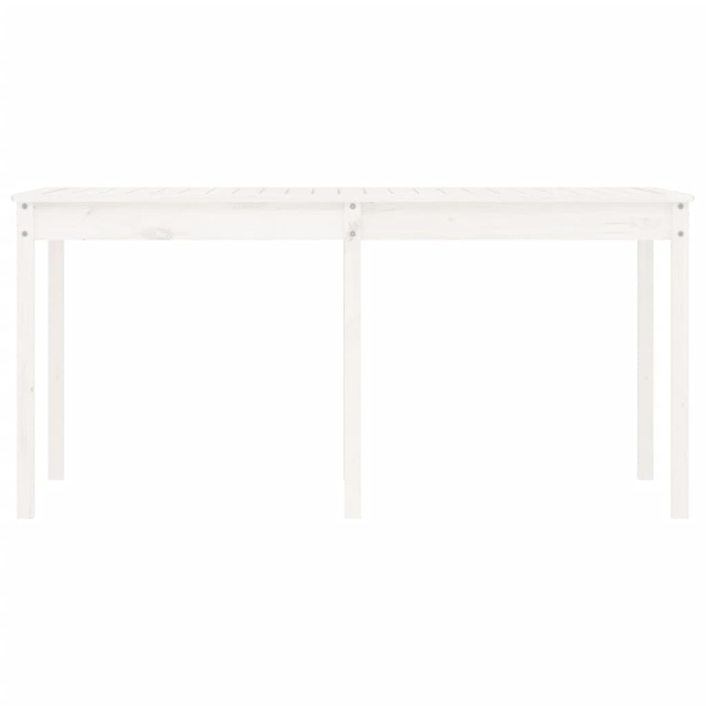 vidaXL Stół ogrodowy, biały, 159,5x82,5x76 cm, lite drewno sosnowe
