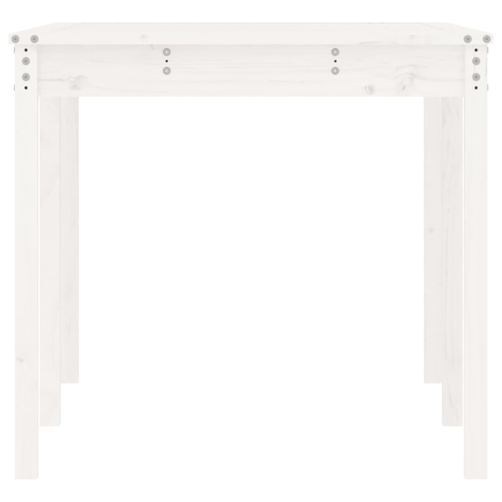 vidaXL Stół ogrodowy, biały, 159,5x82,5x76 cm, lite drewno sosnowe
