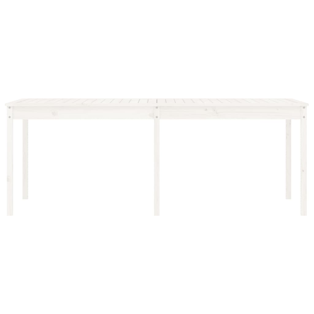 vidaXL Stół ogrodowy, biały, 203,5x100x76 cm, lite drewno sosnowe