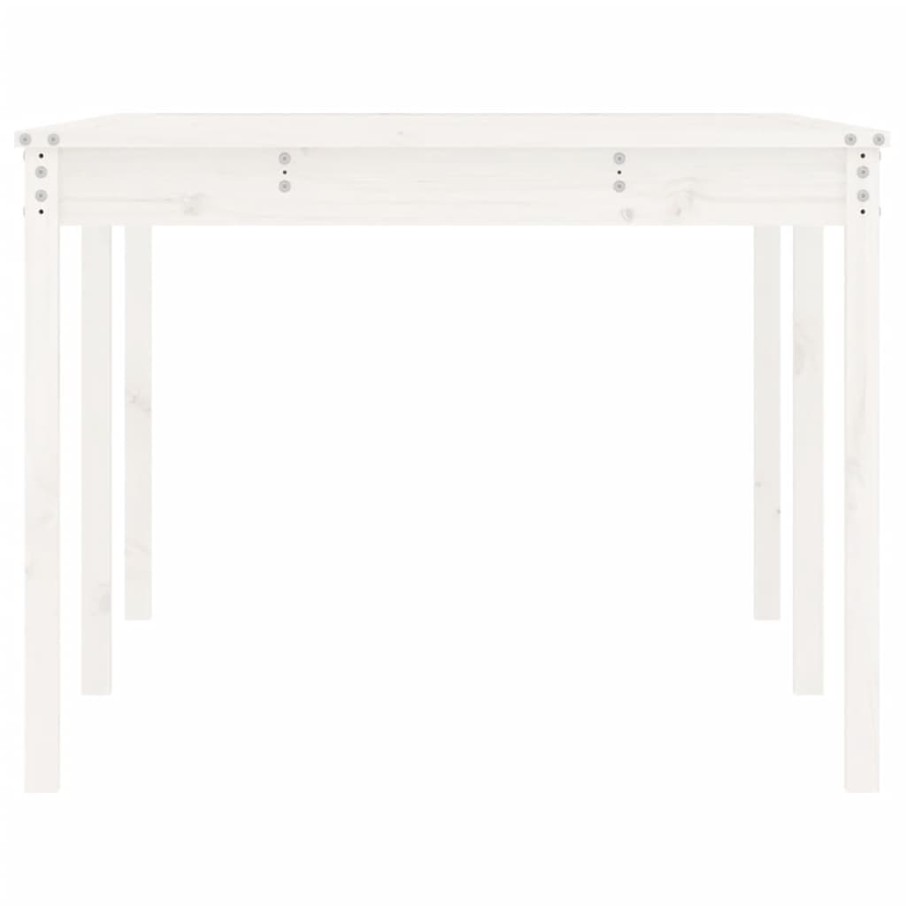 vidaXL Stół ogrodowy, biały, 203,5x100x76 cm, lite drewno sosnowe