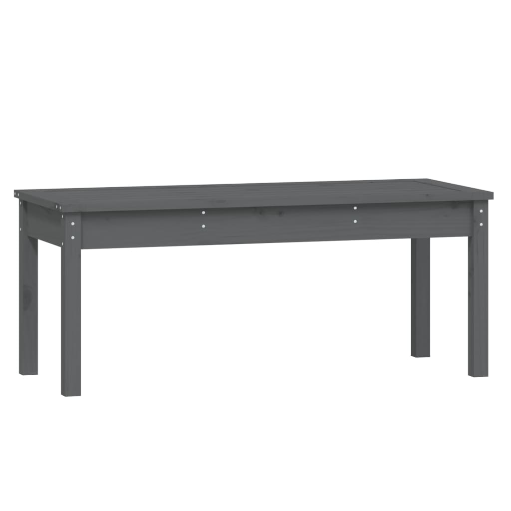 vidaXL Ławka ogrodowa, szara, 109x44x45 cm, lite drewno sosnowe