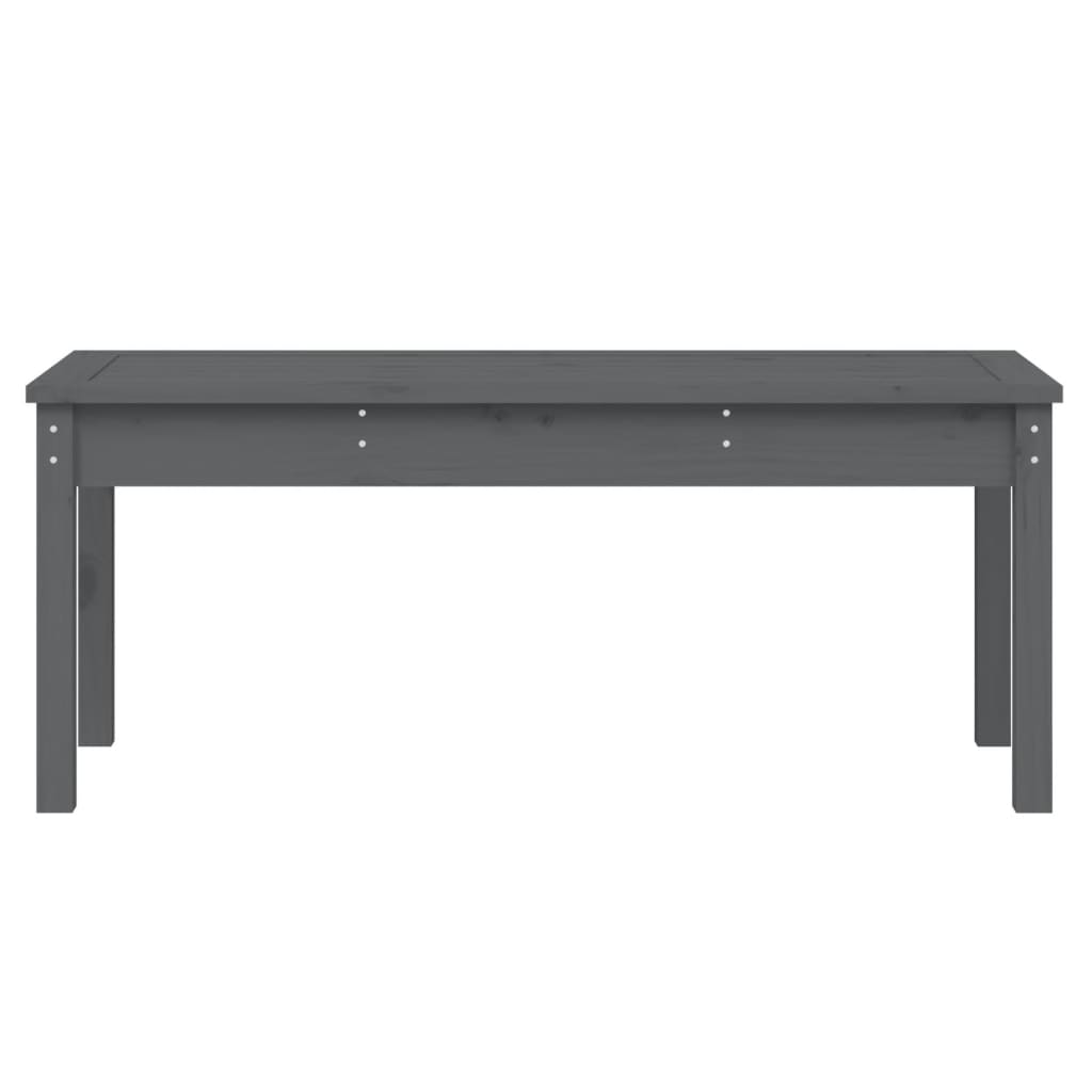 vidaXL Ławka ogrodowa, szara, 109x44x45 cm, lite drewno sosnowe