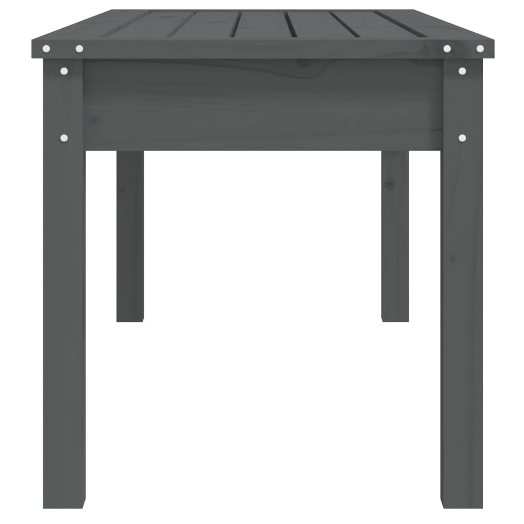 vidaXL Ławka ogrodowa, szara, 109x44x45 cm, lite drewno sosnowe