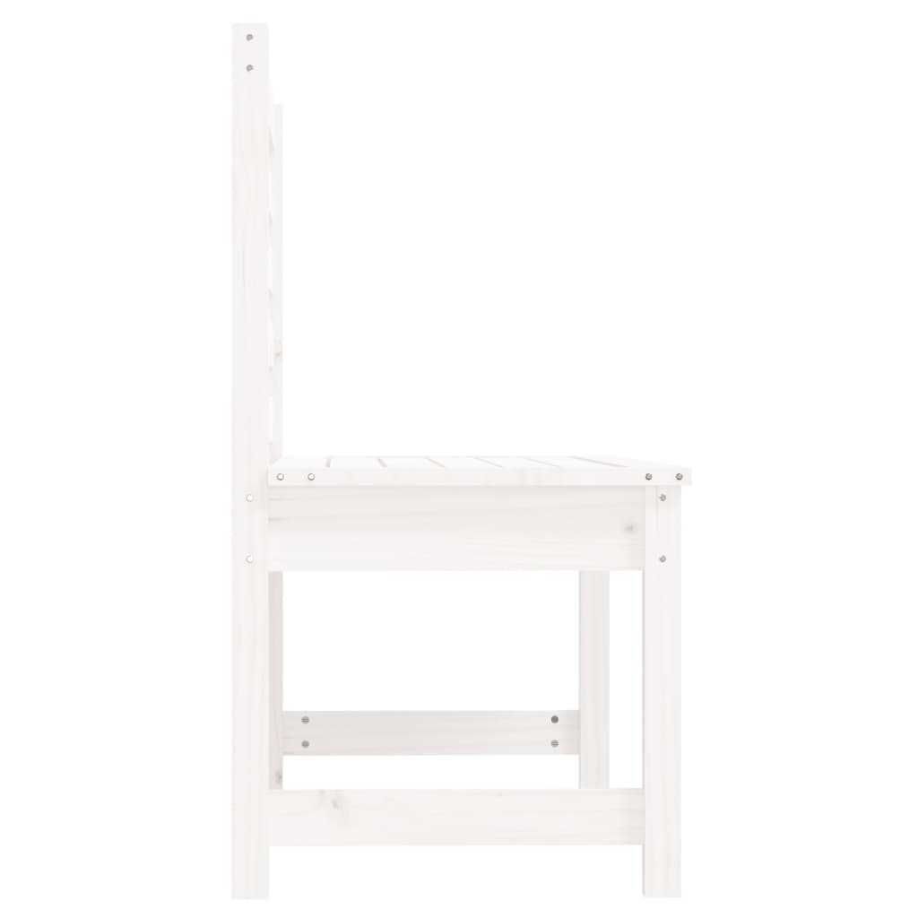 vidaXL Ławka ogrodowa, biała, 109 cm, lite drewno sosnowe