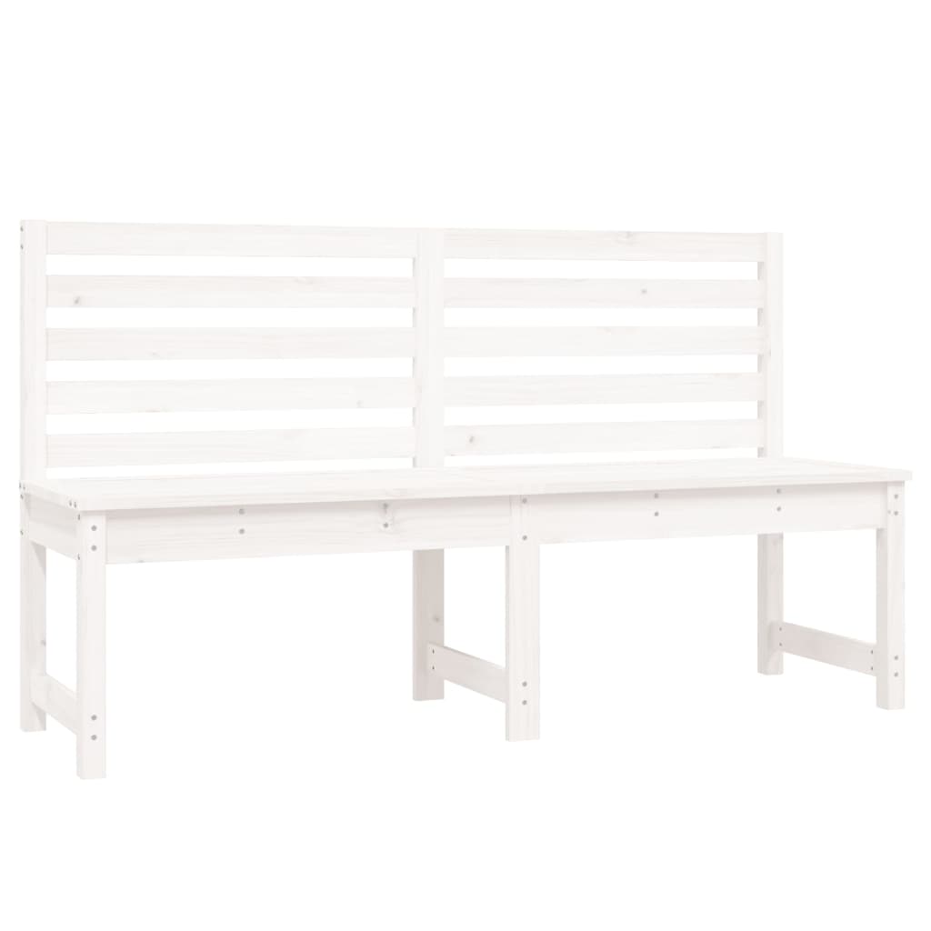 vidaXL Ławka ogrodowa, biała, 157,5 cm, lite drewno sosnowe