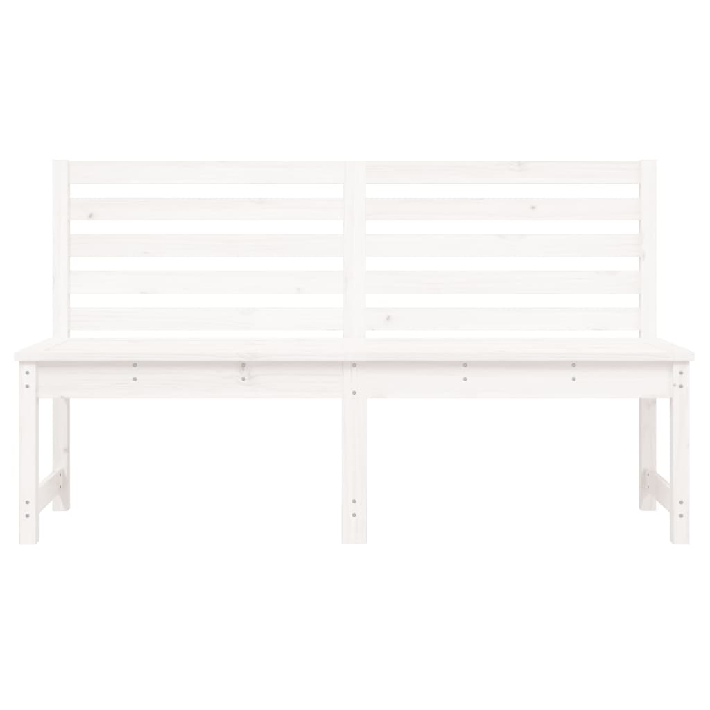 vidaXL Ławka ogrodowa, biała, 157,5 cm, lite drewno sosnowe