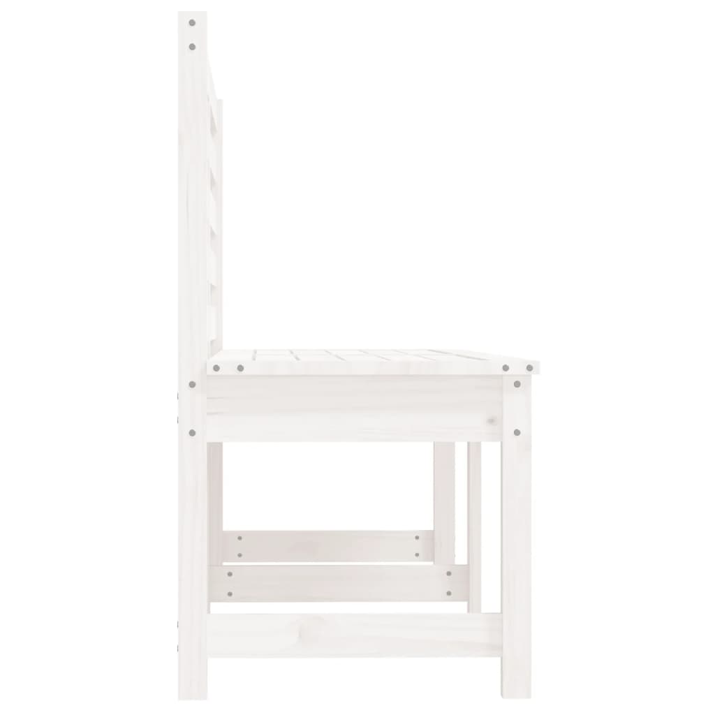 vidaXL Ławka ogrodowa, biała, 157,5 cm, lite drewno sosnowe
