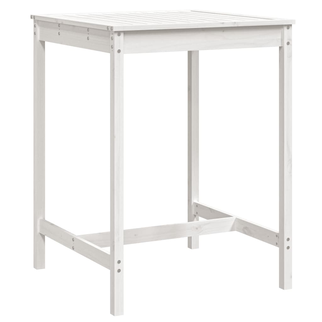 vidaXL Stolik ogrodowy, biały, 82,5x82,5x110 cm, lite drewno sosnowe