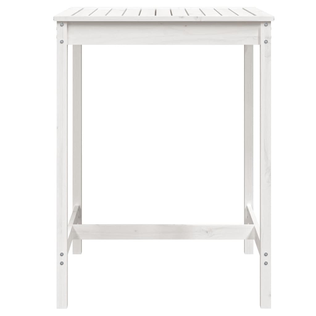 vidaXL Stolik ogrodowy, biały, 82,5x82,5x110 cm, lite drewno sosnowe