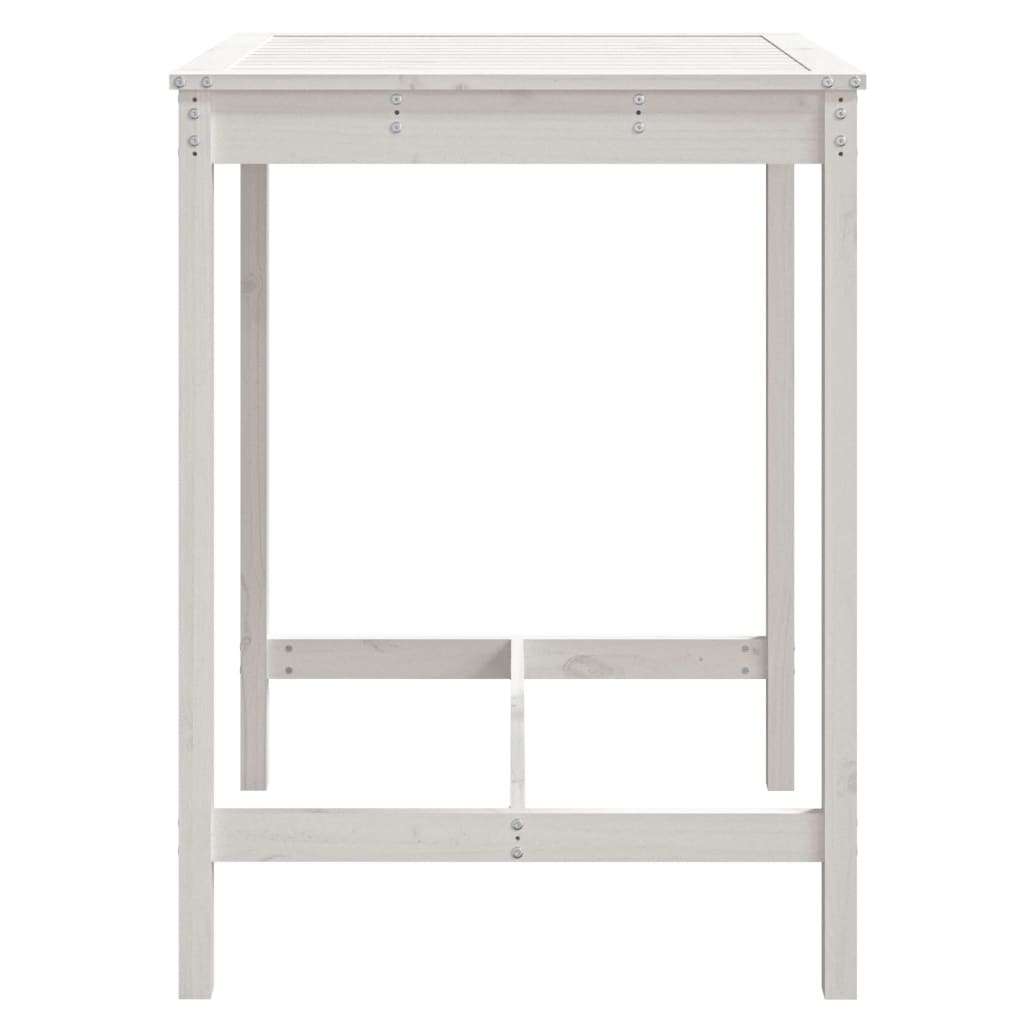 vidaXL Stolik ogrodowy, biały, 82,5x82,5x110 cm, lite drewno sosnowe