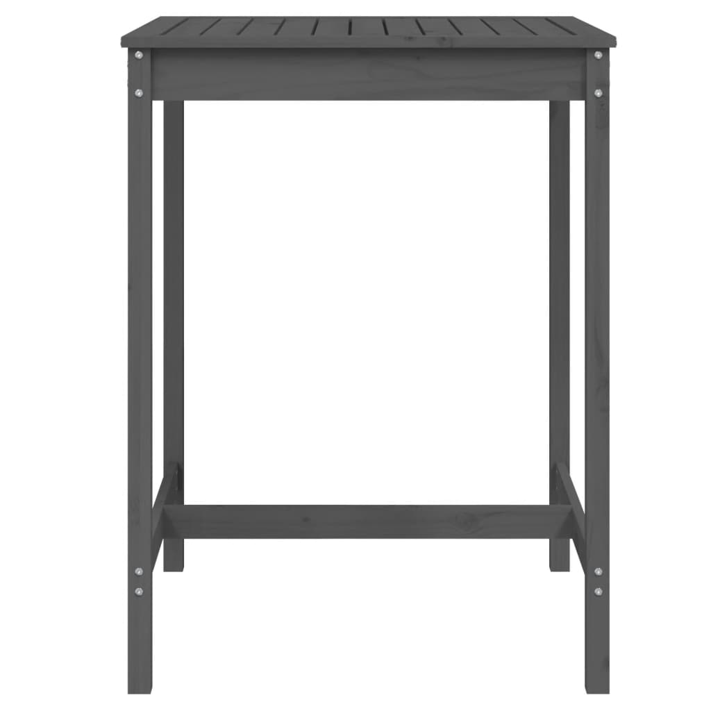 vidaXL Stolik ogrodowy, szary, 82,5x82,5x110 cm, lite drewno sosnowe