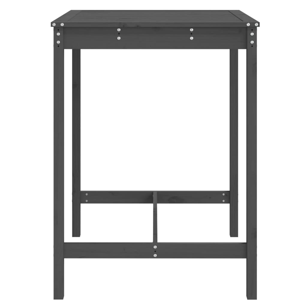 vidaXL Stolik ogrodowy, szary, 82,5x82,5x110 cm, lite drewno sosnowe
