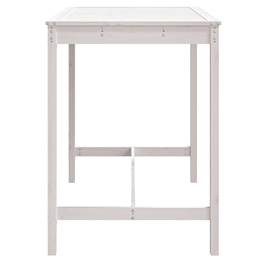 vidaXL Stolik ogrodowy, biały, 121x82,5x110 cm, lite drewno sosnowe