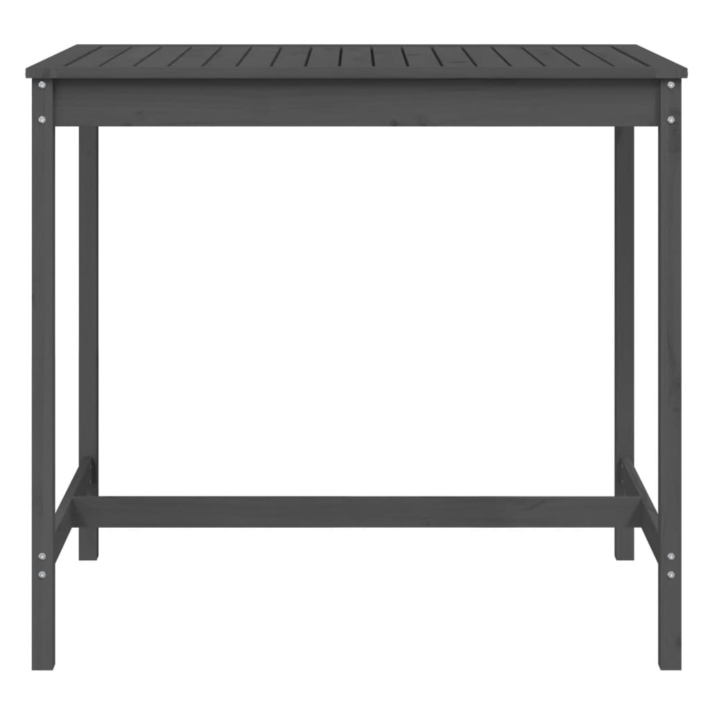 vidaXL Stolik ogrodowy, szary, 121x82,5x110 cm, lite drewno sosnowe