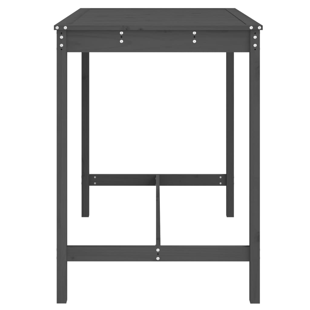 vidaXL Stolik ogrodowy, szary, 121x82,5x110 cm, lite drewno sosnowe