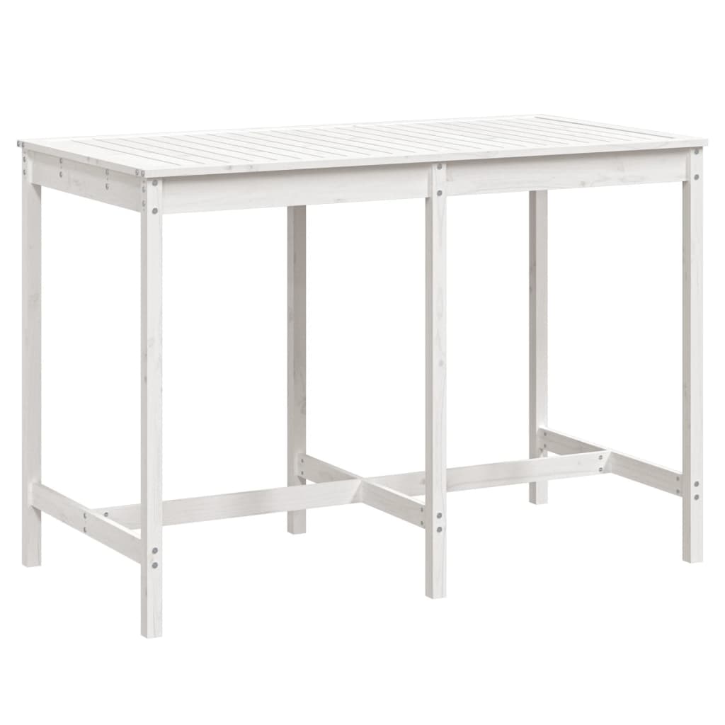 vidaXL Stolik ogrodowy, biały, 159,5x82,5x110 cm, lite drewno sosnowe
