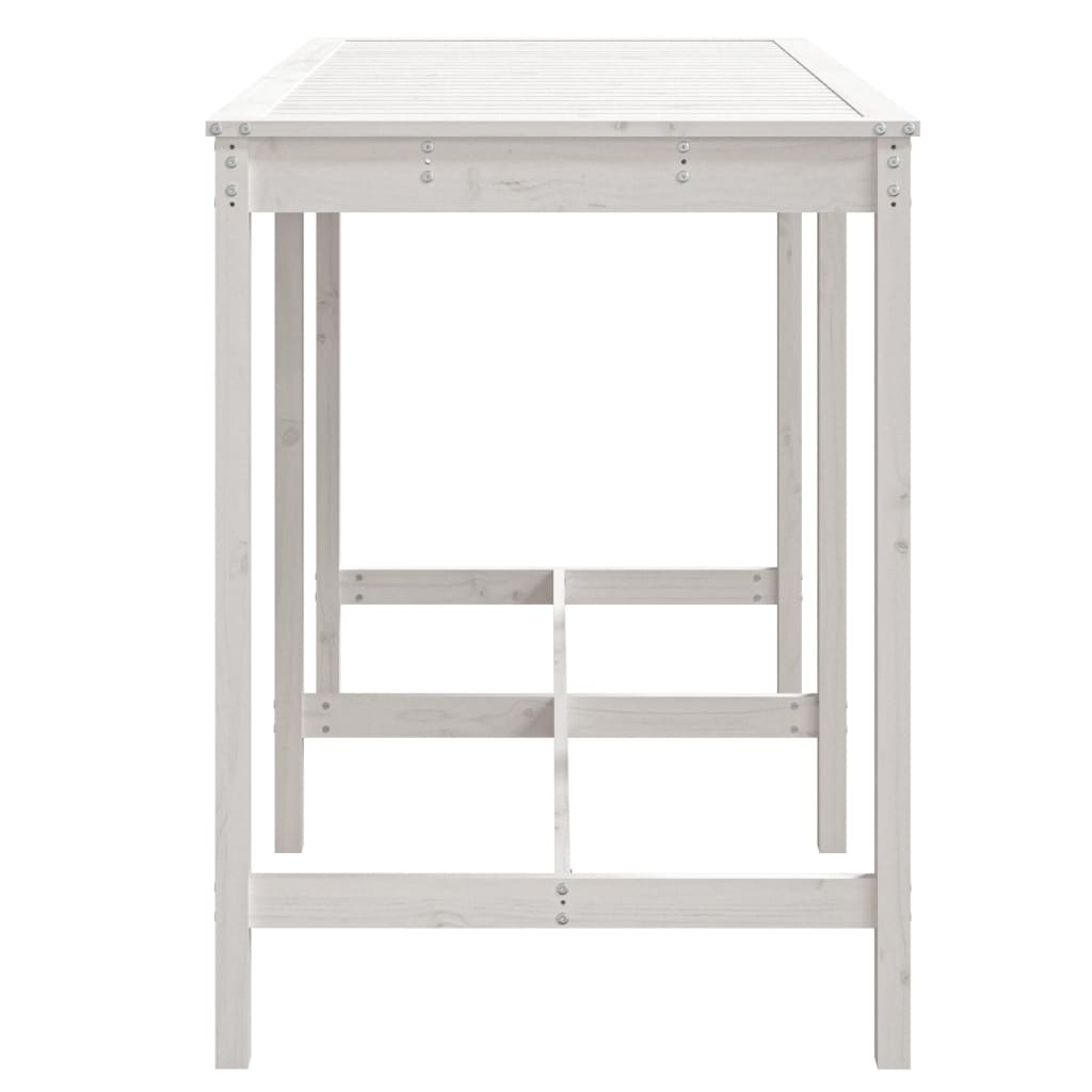 vidaXL Stolik ogrodowy, biały, 159,5x82,5x110 cm, lite drewno sosnowe