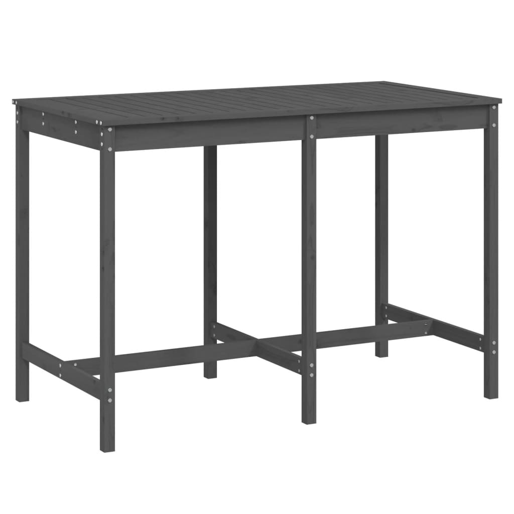 vidaXL Stolik ogrodowy, szary, 159,5x82,5x110 cm, lite drewno sosnowe