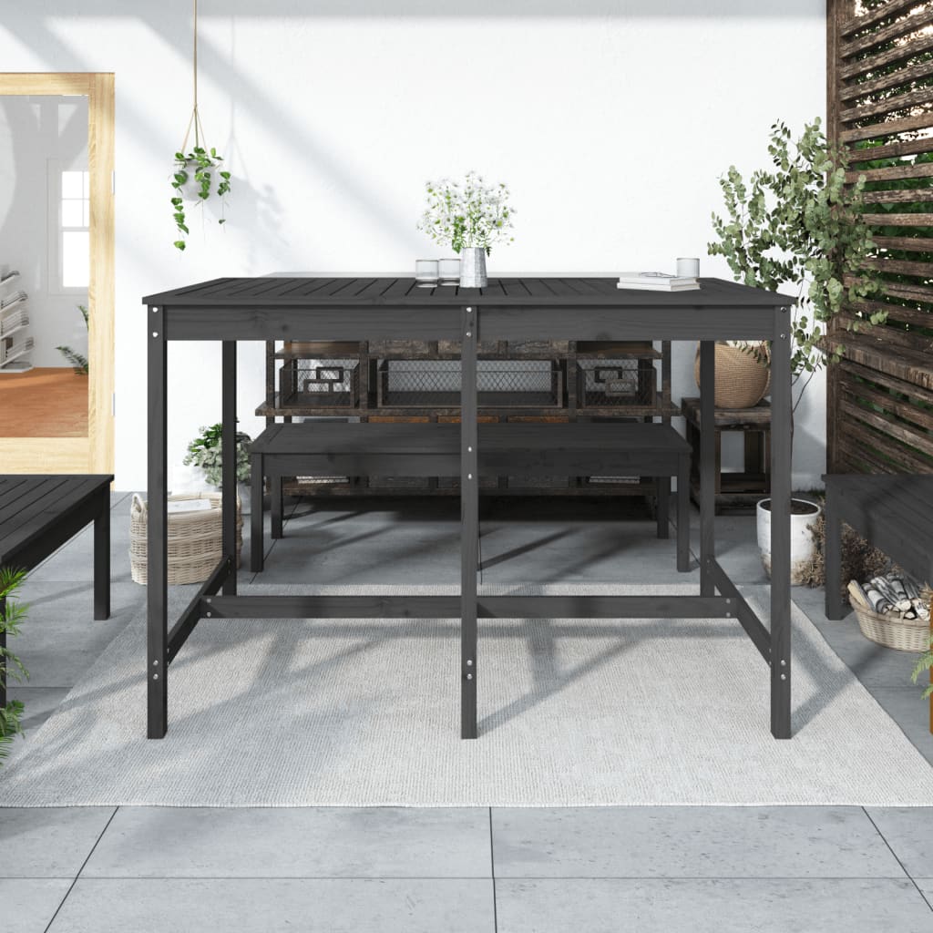 vidaXL Stolik ogrodowy, szary, 159,5x82,5x110 cm, lite drewno sosnowe