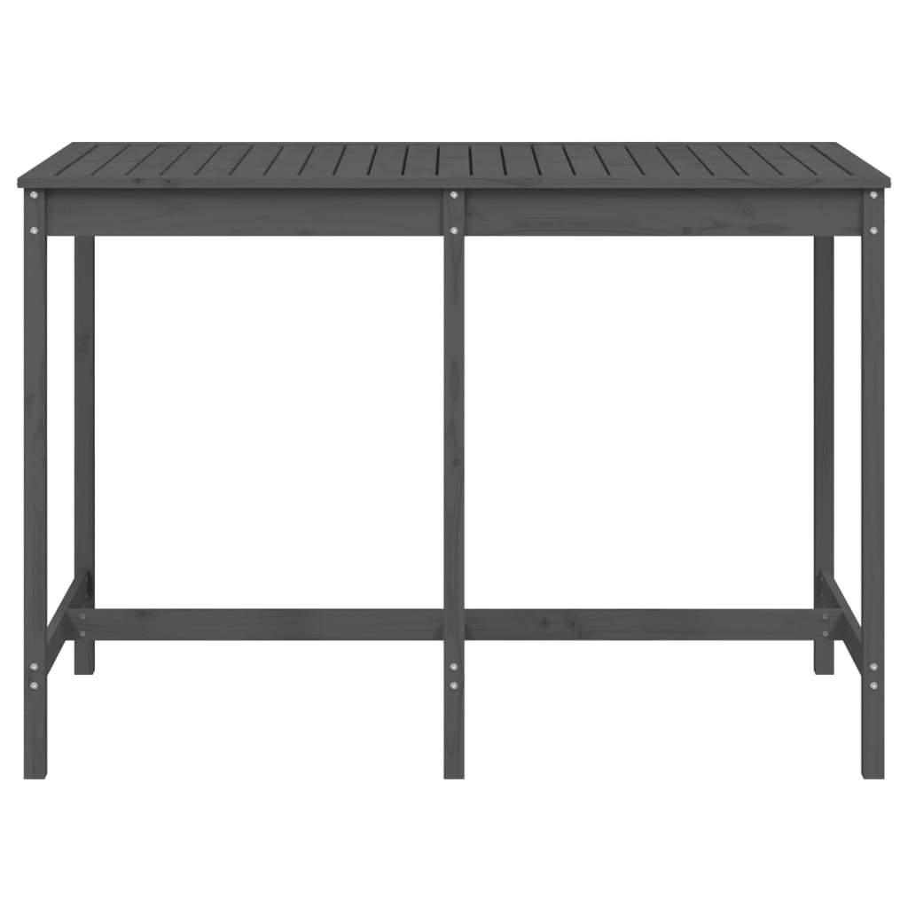 vidaXL Stolik ogrodowy, szary, 159,5x82,5x110 cm, lite drewno sosnowe