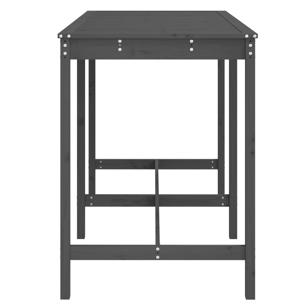 vidaXL Stolik ogrodowy, szary, 159,5x82,5x110 cm, lite drewno sosnowe