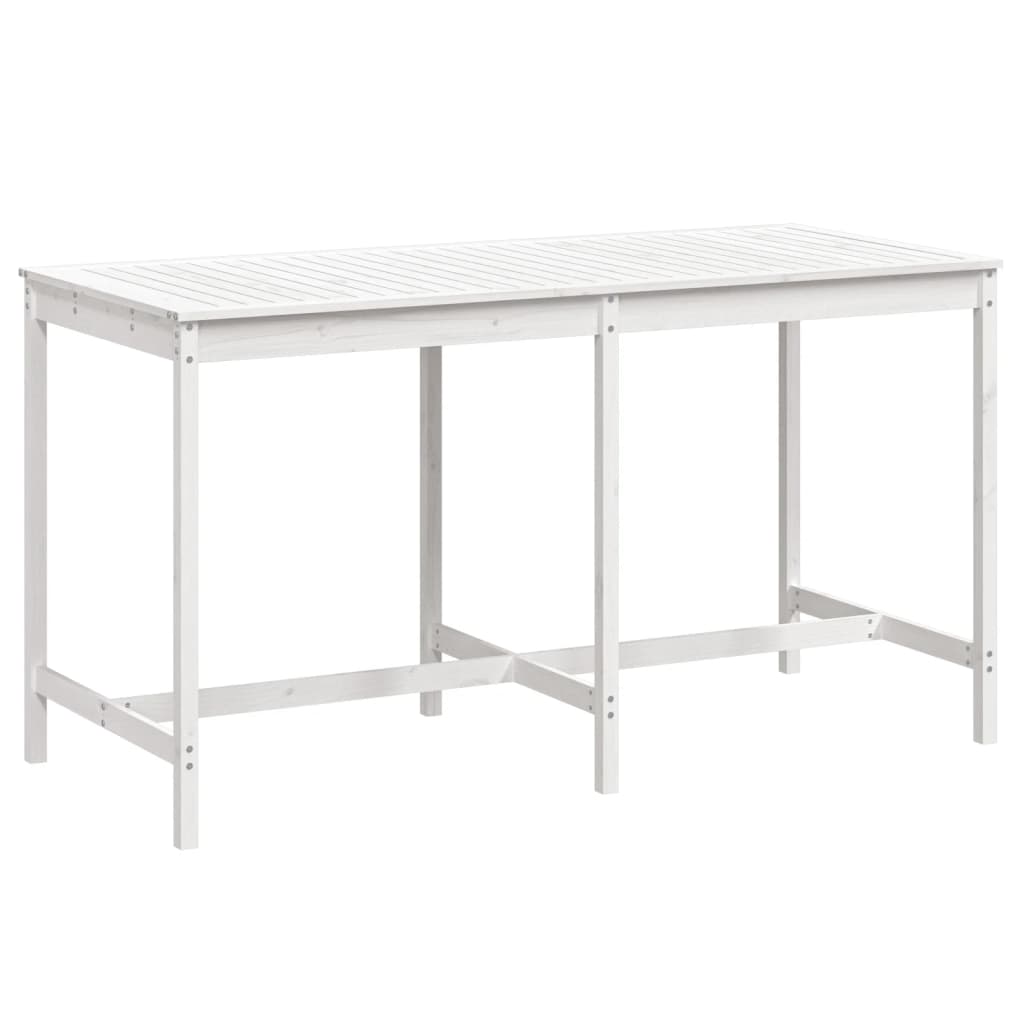 vidaXL Stół ogrodowy, biały, 203,5x90x110 cm, drewno sosnowe