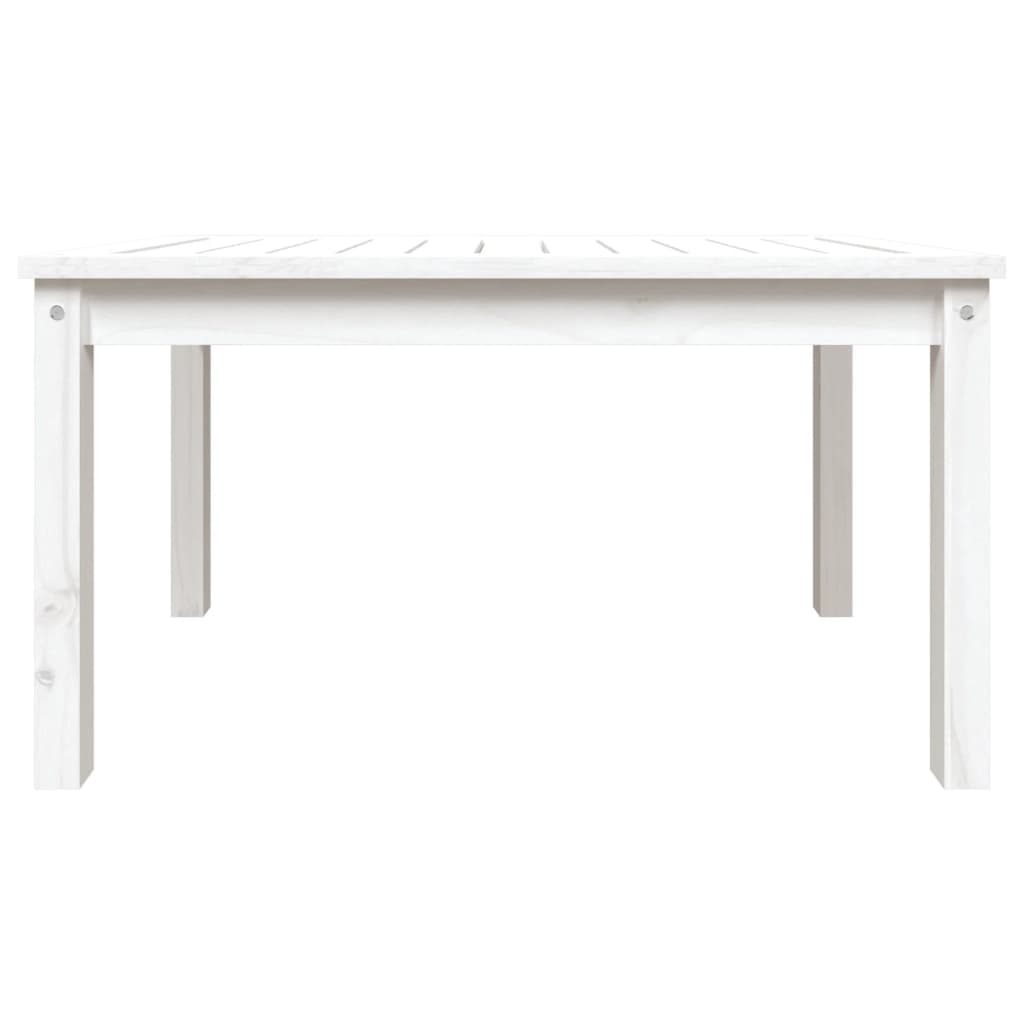 vidaXL Stolik ogrodowy, biały, 82,5x50,5x45 cm, lite drewno sosnowe
