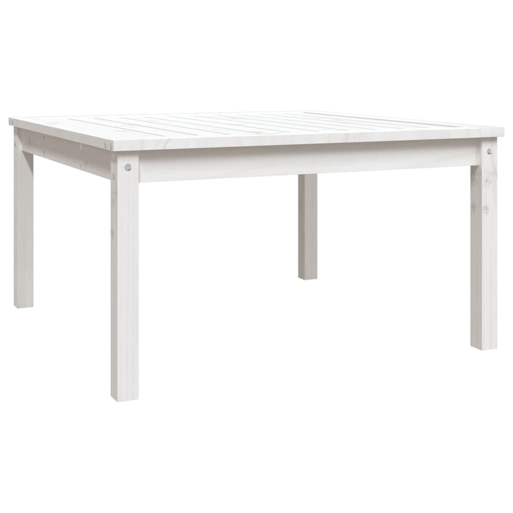 vidaXL Stolik ogrodowy, biały, 82,5x82,5x45 cm, lite drewno sosnowe