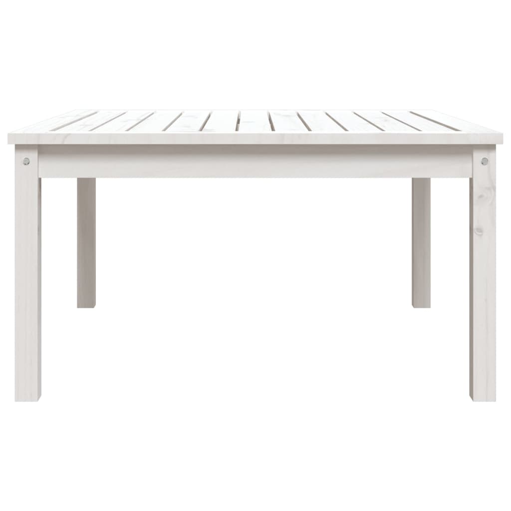 vidaXL Stolik ogrodowy, biały, 82,5x82,5x45 cm, lite drewno sosnowe