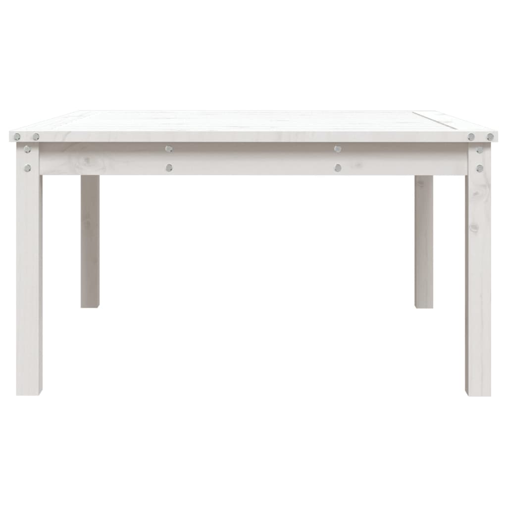 vidaXL Stolik ogrodowy, biały, 82,5x82,5x45 cm, lite drewno sosnowe