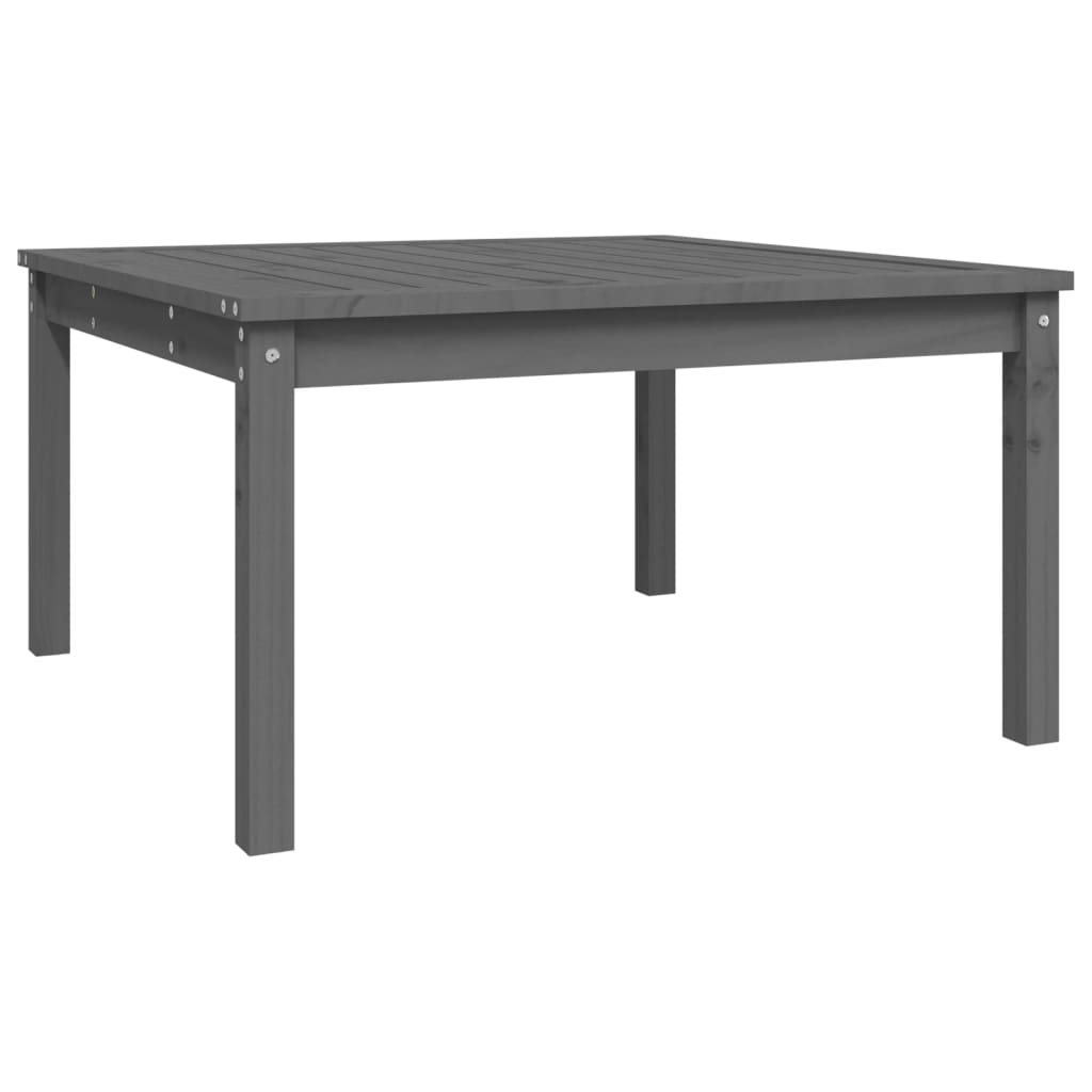 vidaXL Stolik ogrodowy, szary, 82,5x82,5x45 cm, lite drewno sosnowe