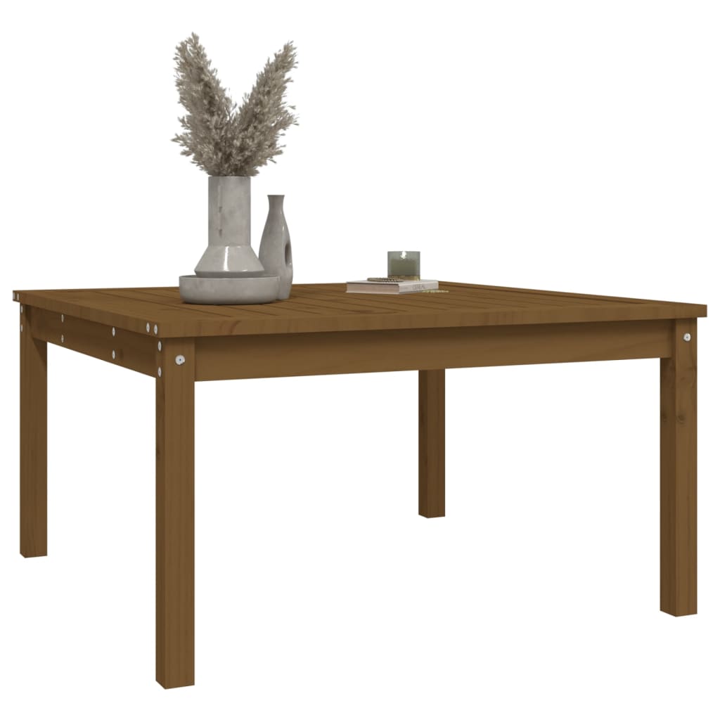 vidaXL Stolik ogrodowy, brązowy, 82,5x82,5x45 cm, lite drewno sosnowe