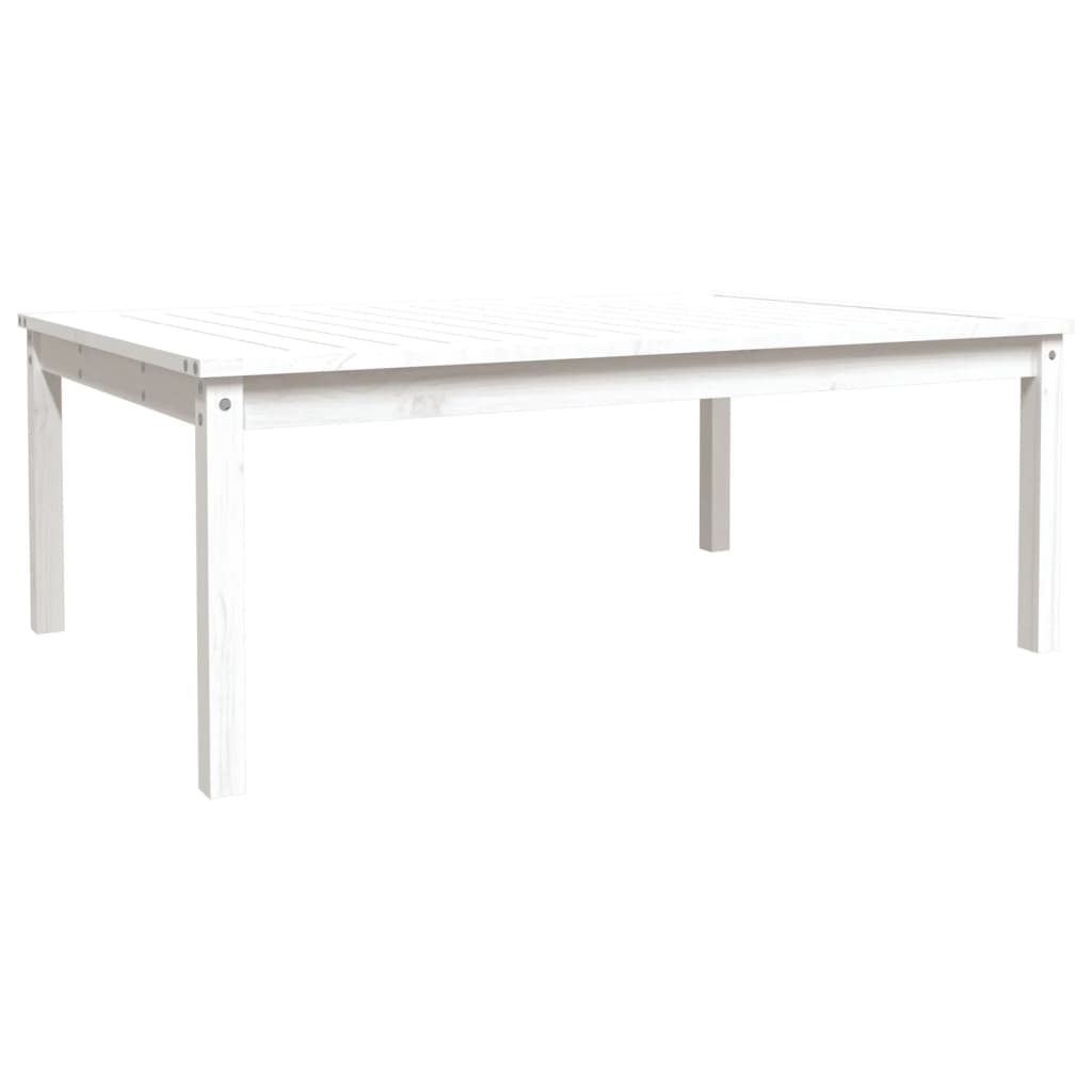 vidaXL Stolik ogrodowy, biały, 121x82,5x45 cm, lite drewno sosnowe