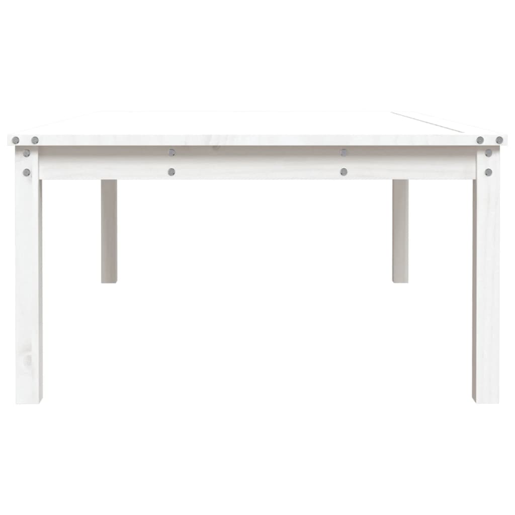 vidaXL Stolik ogrodowy, biały, 121x82,5x45 cm, lite drewno sosnowe