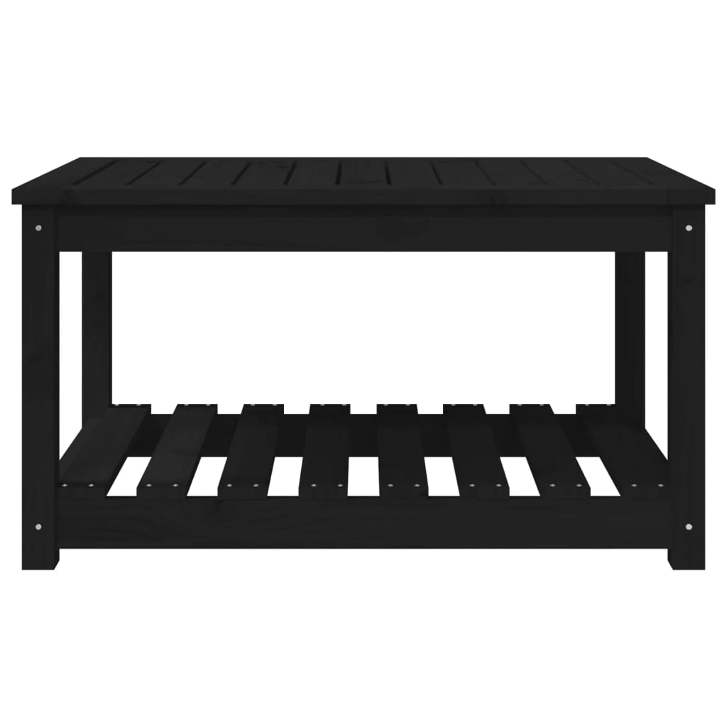 vidaXL Stolik ogrodowy, czarny, 82,5x50,5x45 cm, lite drewno sosnowe