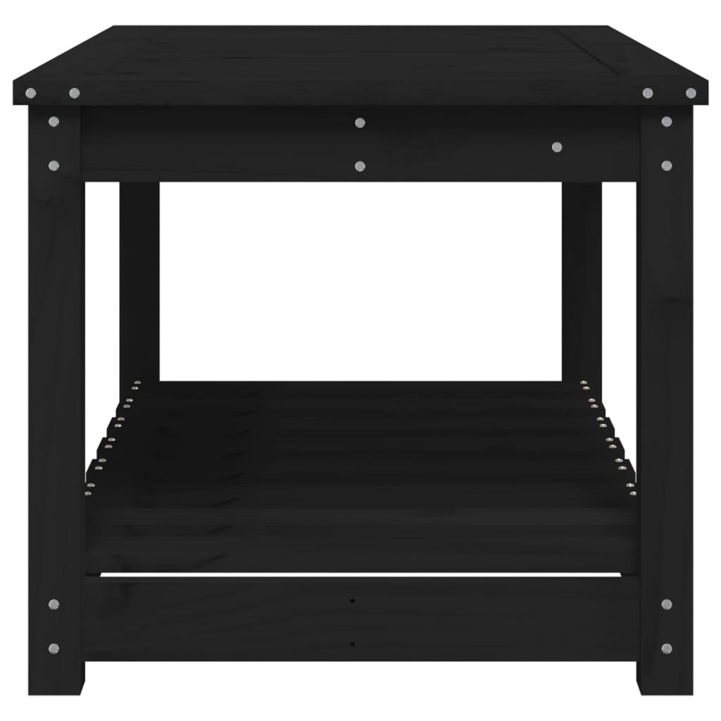 vidaXL Stolik ogrodowy, czarny, 82,5x50,5x45 cm, lite drewno sosnowe