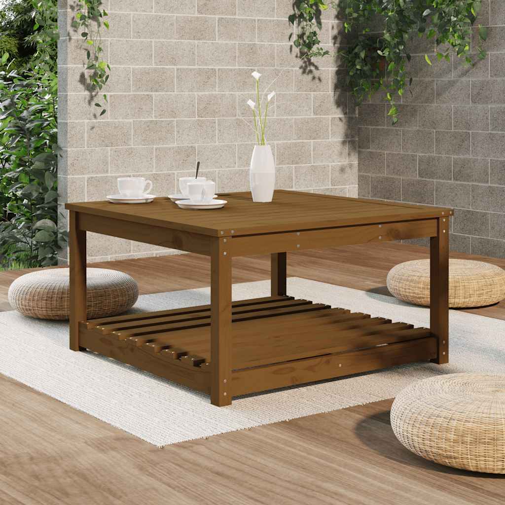 vidaXL Stolik ogrodowy, brązowy, 82,5x82,5x45 cm, lite drewno sosnowe